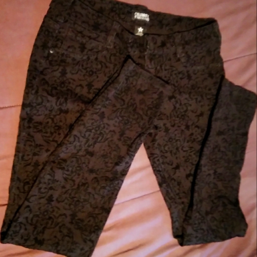 Celebrity Pink Velvet Floral Pants